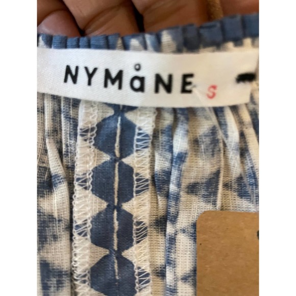NWT Nymane Womens Block Printed Shift Dress Short Sleeve Pockets Size XS Blue - Picture 10 of 11
